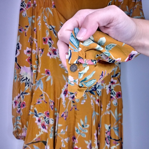 Urban Outfitters Yellow Floral Long Sleeve Dress - Picture 5 of 12